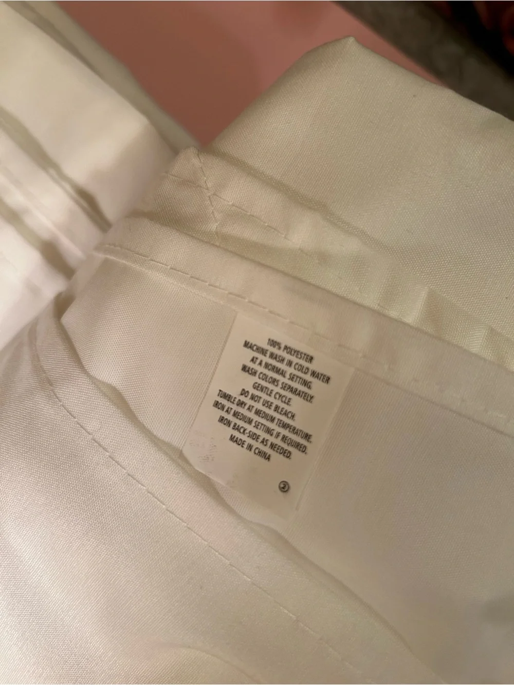 Neutral White Shower Liner/Curtain Panel - Water repellent Soft white cloth